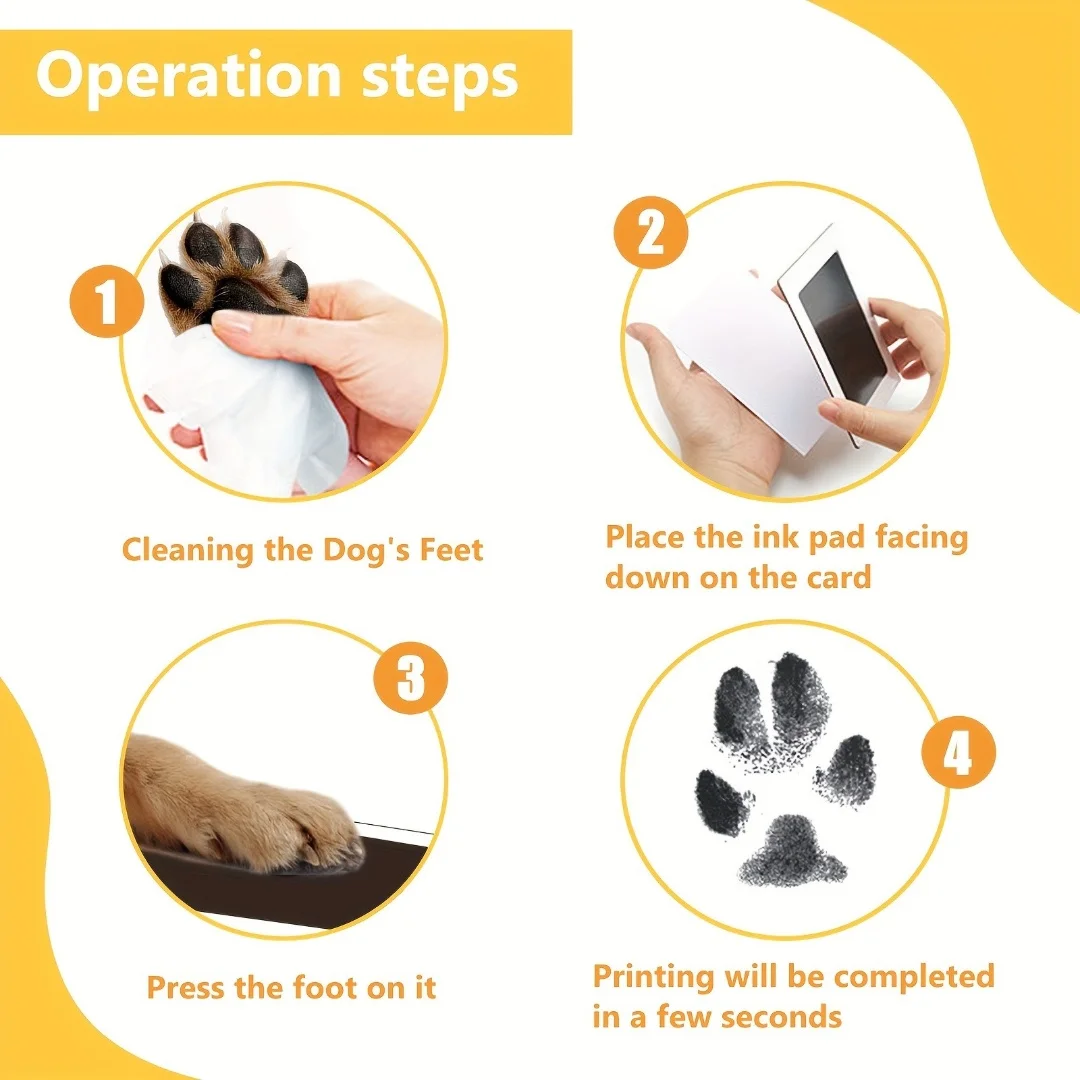 2Pack Pet Products New Unique Pet Dog Cat Paw Prints Pad Newborn Baby Clean Recyclable Inkless Hand print and Footprint Ink Pad