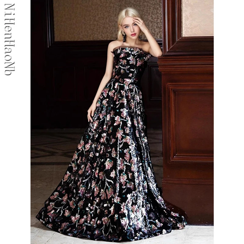 Robe de Soirée Florale Personnalisée pour Femme, Tenue de Bal de Luxe, 2025