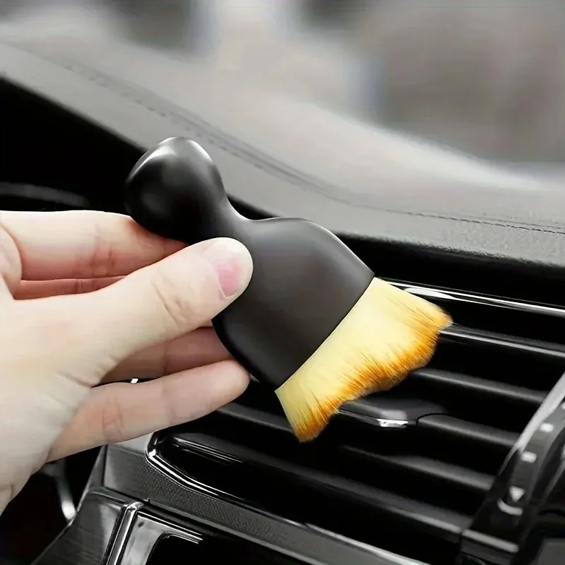 Cepillo de limpieza multifuncional para el interior del coche, herramienta flexible para eliminar el polvo de las grietas, cerdas suaves, reutilizable, duradero, agarre ergonómico