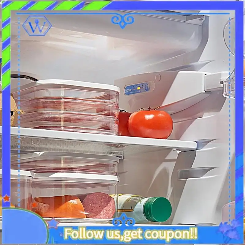 

Easy To Use 3PCS 1.6L With 3 Tier Meat Pieces Storage Box Airtight Lid Dishwasher Safe 3Layer Crisper, Easy To Use Durable