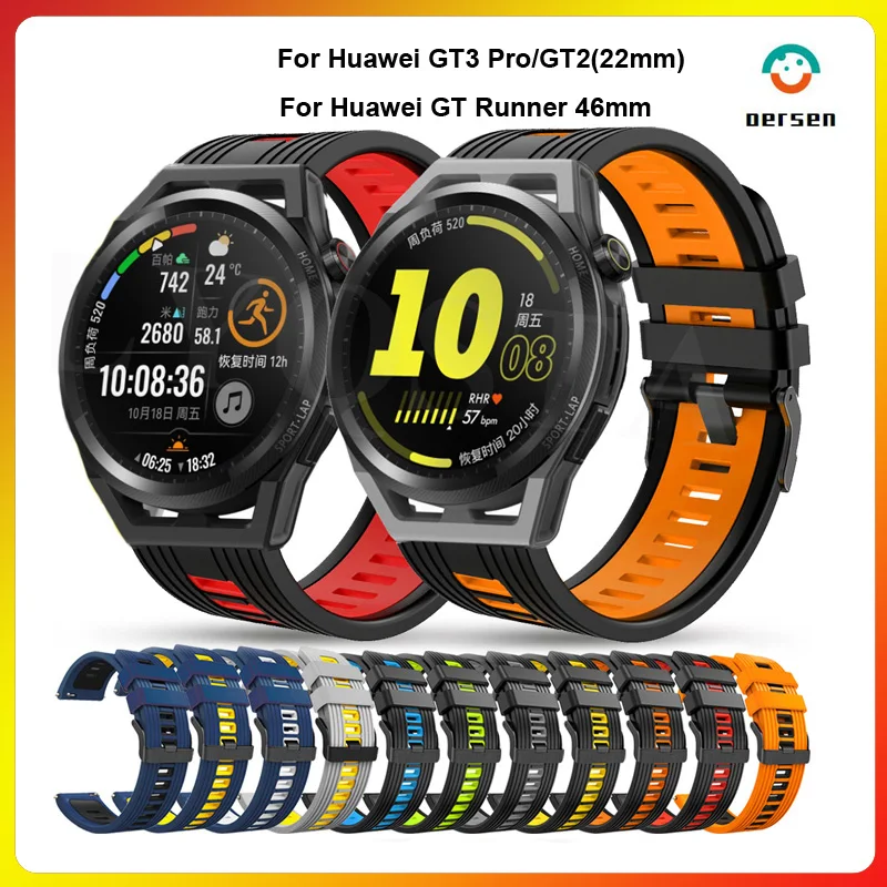 

Oersen 22mm Silicone Band Straps For Huawei Watch GT3 GT2 Pro Smartwatch Wristbands GT2 Pro GT 3 Runner 46mm Bracelet bands