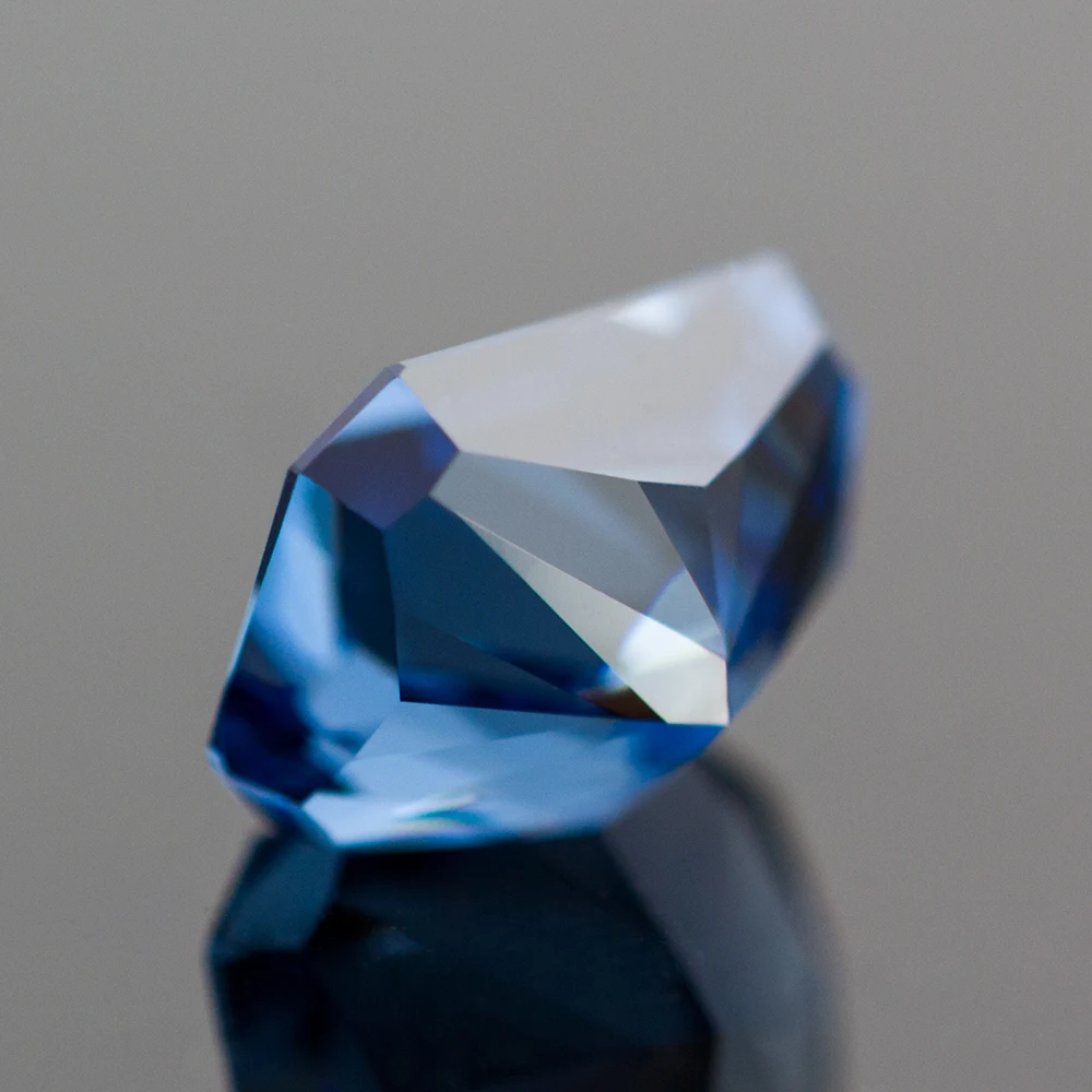 Sapphire Blue Crushed Ice Cut Cubic Zirconia High Carbon Diamond Radiant Shape Lab Zircon CZ 4K Cutting 5A+ Quality