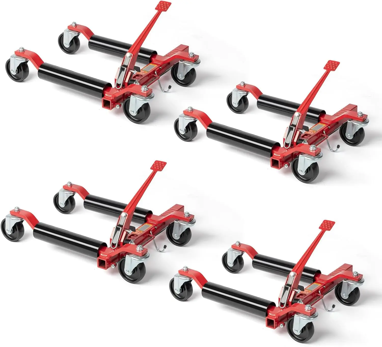 

Car Wheel Dolly Jack Set of 4, Mechanical 1500-lbs Car Skates, 12'' Wheel Vehicle Positioning Jack, Heavy Duty Rollers with Ratc