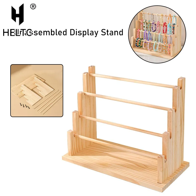 Chain Bracelet Display Stand Wood Jewelry Earrings Stud Display Rack Market Earrings Display Card Display Shelf Hairpin Headband