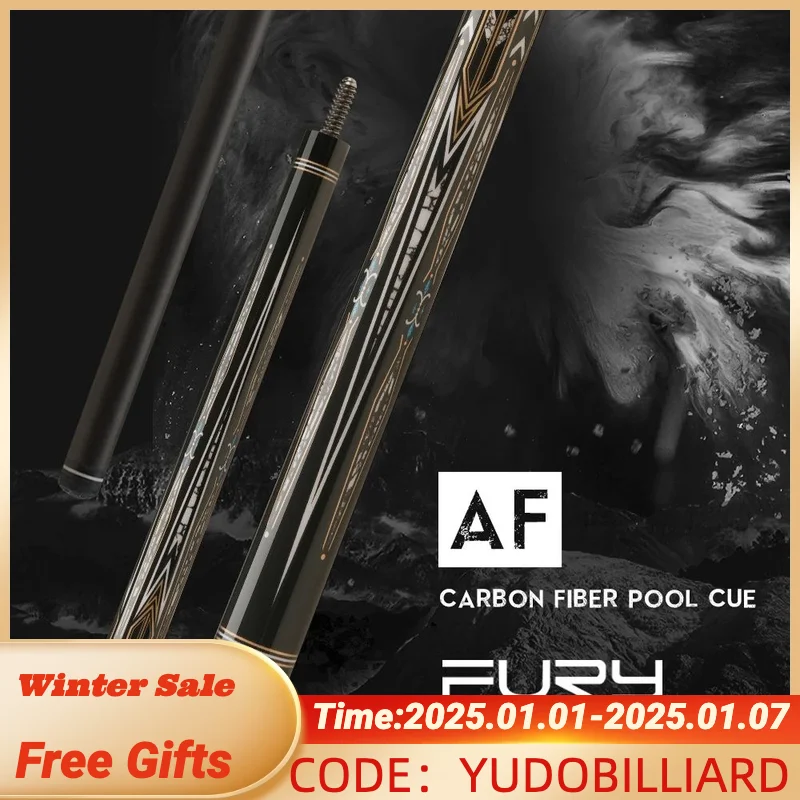 FURY Billiard  AF Series Carbon Fiber Pool Cue Stick 12.5mm Professional Carbon Technology Low Deflection3/8*10 Joint 147cm Kit