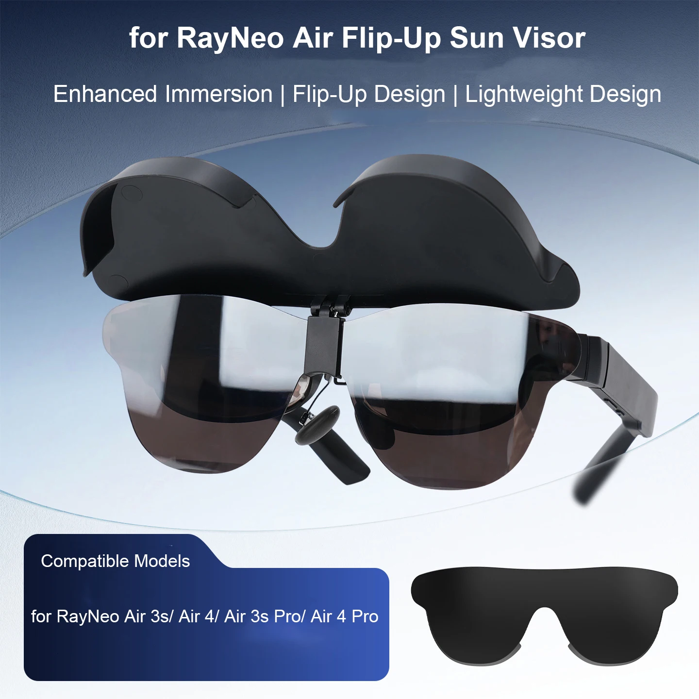 

Flip Up Light Shield Cover Compatible with for RayNeo Air 3s Air 4 Air 3s Pro Air 4 Pro Only 11.4g Blocks Stray Light Enhances