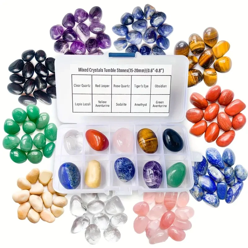 10pcs Pulse Chakra Stone Tumbled Crystal Spiritual Treatment Perfect Meditation Gift For Yoga And Energy Healing