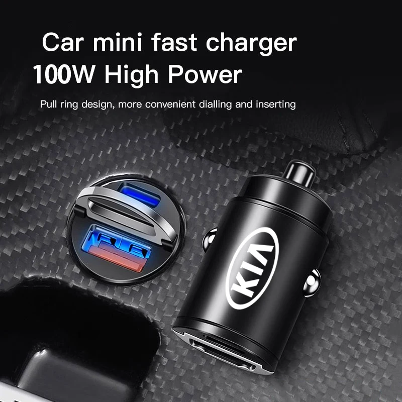 

Автомобильное зарядное устройство USB Type-C для телефона, скрытая быстрая зарядка, конвертирующая вилка для Kia Rio Soul Forte Sportage Picanto Niro Morning Ceed Pro