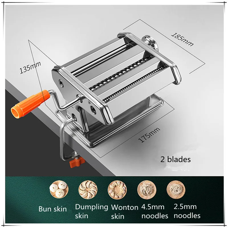 Multifunctional manual stainless steel noodle machine Household dough press machine manual pasta machine