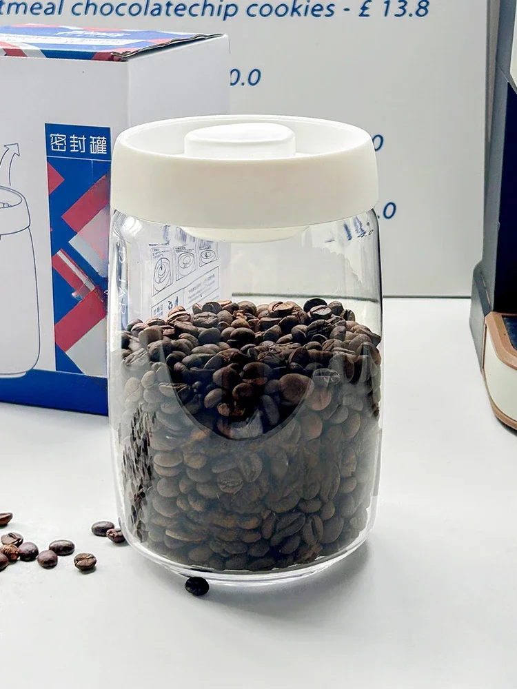 Coffee Bean Storage Tank Household One-way Exhaust Storage Tank Glass Tea Can Coffee Powder Vacuum Sealed Tank