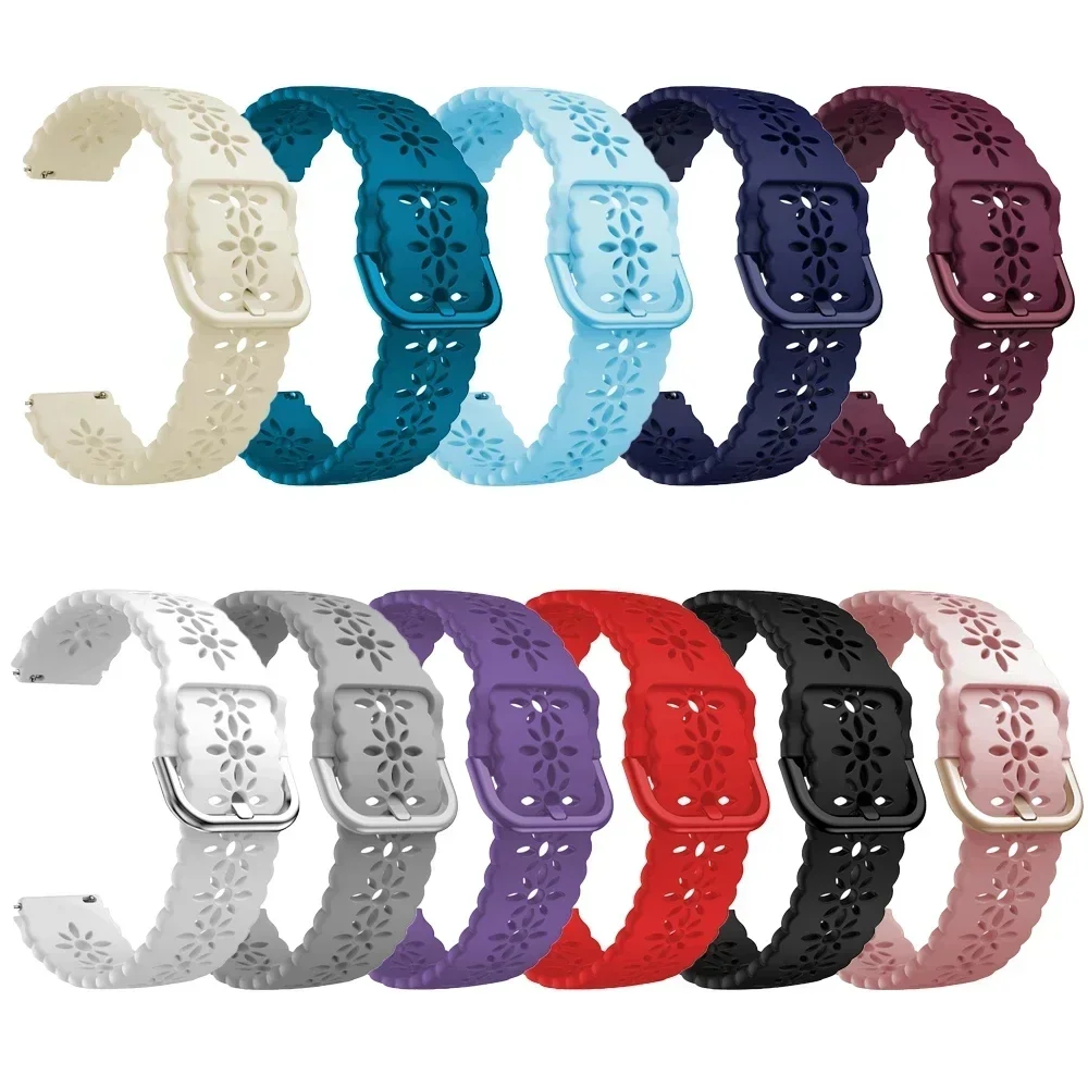 18mm Silikon Smartwatch Armband für Garmin venu 3s/venu 2s/vivo active 4s/Vorläufer 265s 255s Armband Roségold Schnalle Armband