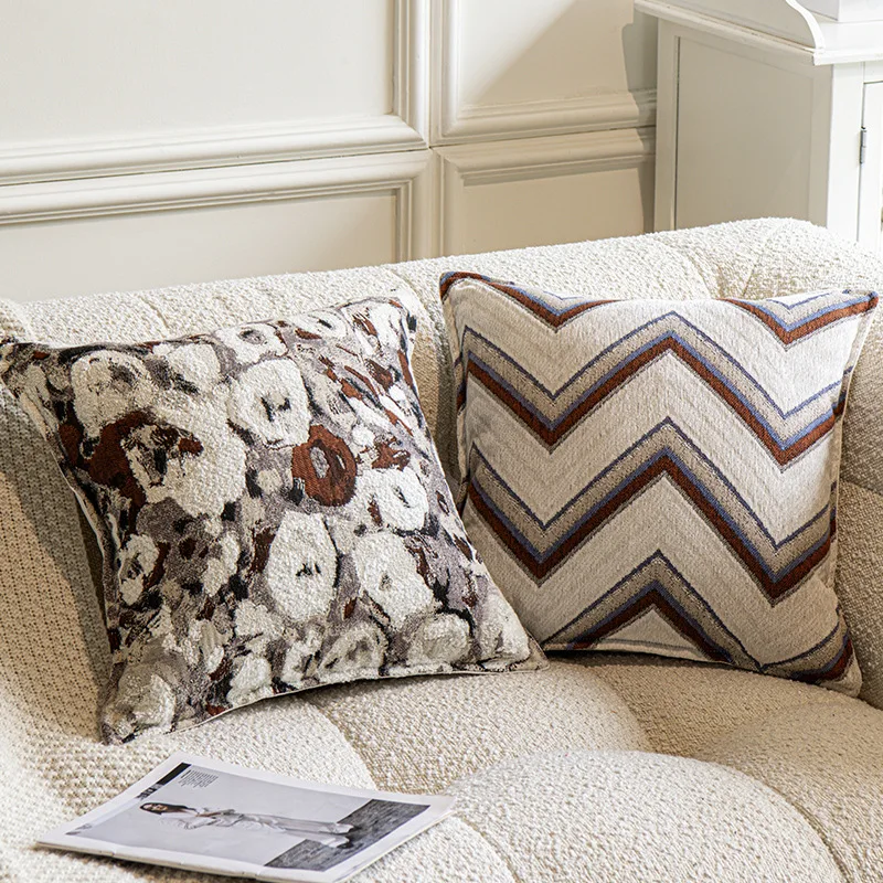 

Fashionable Geometric Texture Jacquard Cushion Cover Luxurious and Easy To Match Woven Throw Pillow Covers for Living Room Home