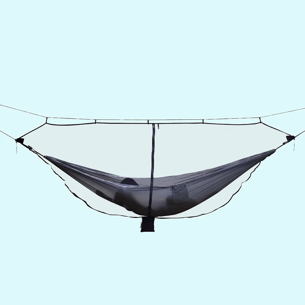 

Mosquito Net for Hammock Black Durable Lightweight Camping Net Parachute Fabric Sun Lounging Bug Protection Outdoors