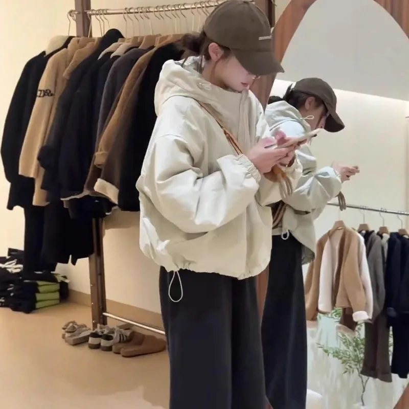 

FL женское хлопковое пальто-джато Thiened, корейское свободное пальто, теплое пальто с застежкой-молнией, новинка 2026 года