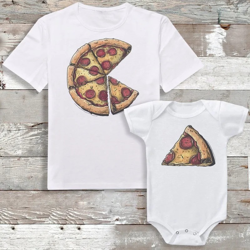 Pizza & Pizza Slice Matching Dad Baby Set Father's Day Gift,Dad and Baby Matching Outfit Set,Dad Gift Baby Matching Present Gift