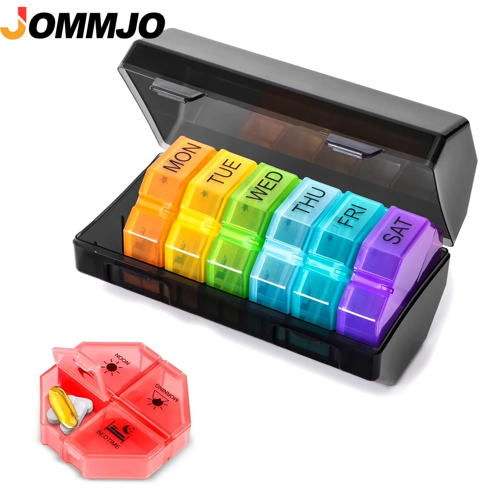 

1PCS Pill Organizer 4 Times a Day,Premium Weekly Pill Case Medicine Organizer Box 7 Days 28 Compartment to Hold Vitamins