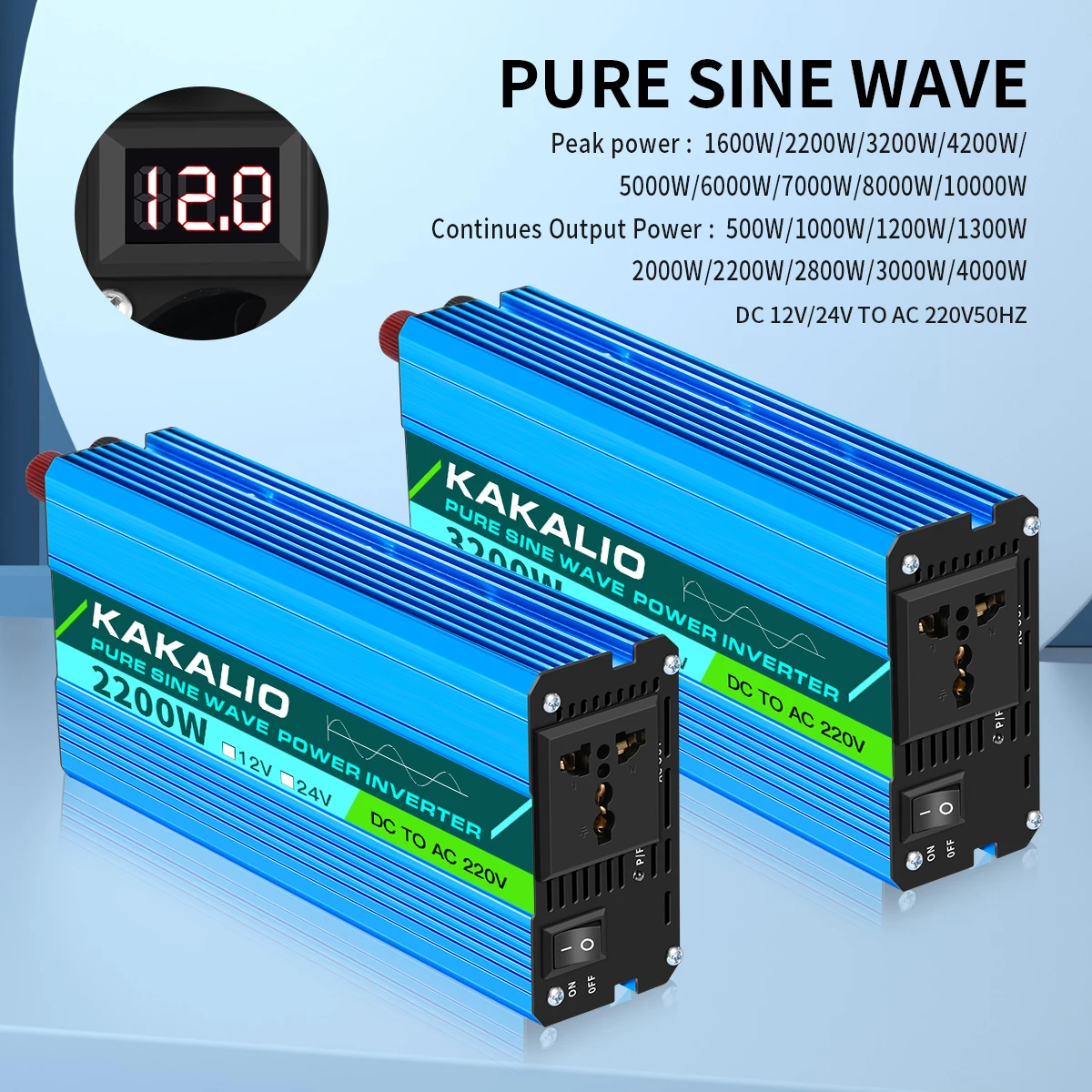 

Pure Sine Wave Inverter Auto Accessories DC 12V/24V to AC 220V 1600W—10000W Voltage Transfer Charging Adapter with LED