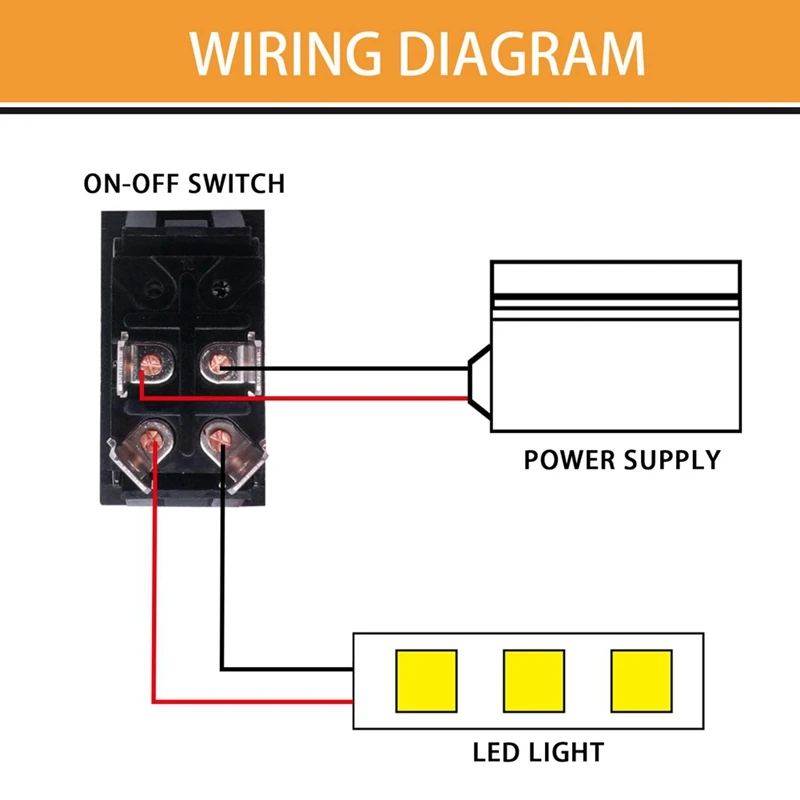 On-Off Switch 12V 20A 4 Pins DPST Rocker Switch Panel RV Light Switch For RV Trailers Campersboats KCD2-7-201-B1-DZ