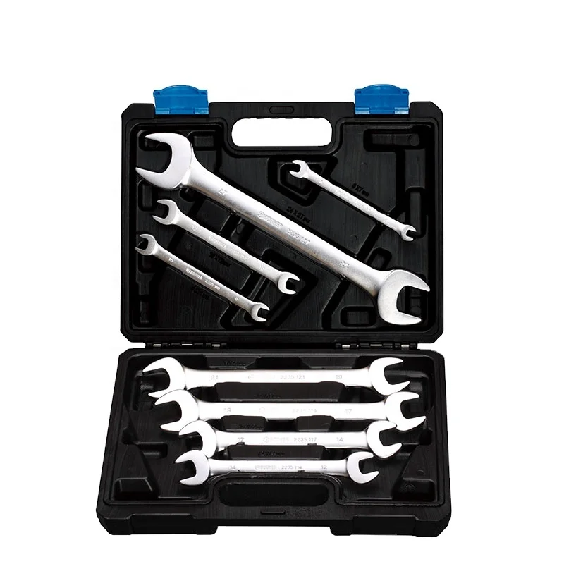 CHINA Durable Plastic Box Packaging Of 8pcs Chrome Vanadium ANSI Standard Open End Wrench Set