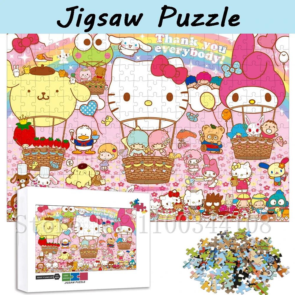 

Hello Kitty and Friends Jigsaw Puzzles Sanrio Pompom Purin Puzzles Parent-Child Interactive Handmade Toys & Hobbies