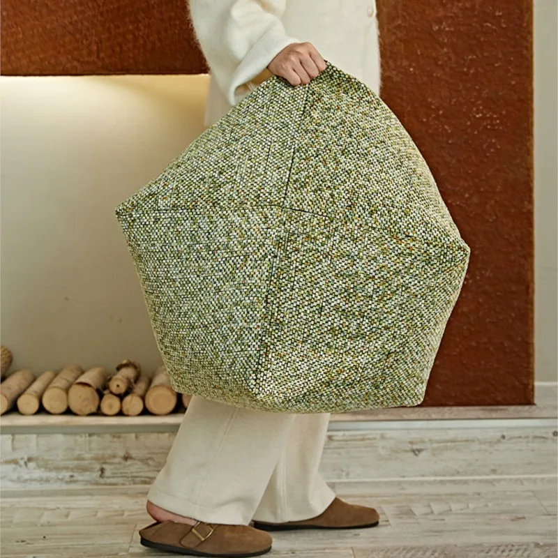 MOMO Retro Windmill Jasmine Low Stool Wabi-Sabi Creative Green Tatami Futon Bedroom Decor Can Be Disassembled And Washed