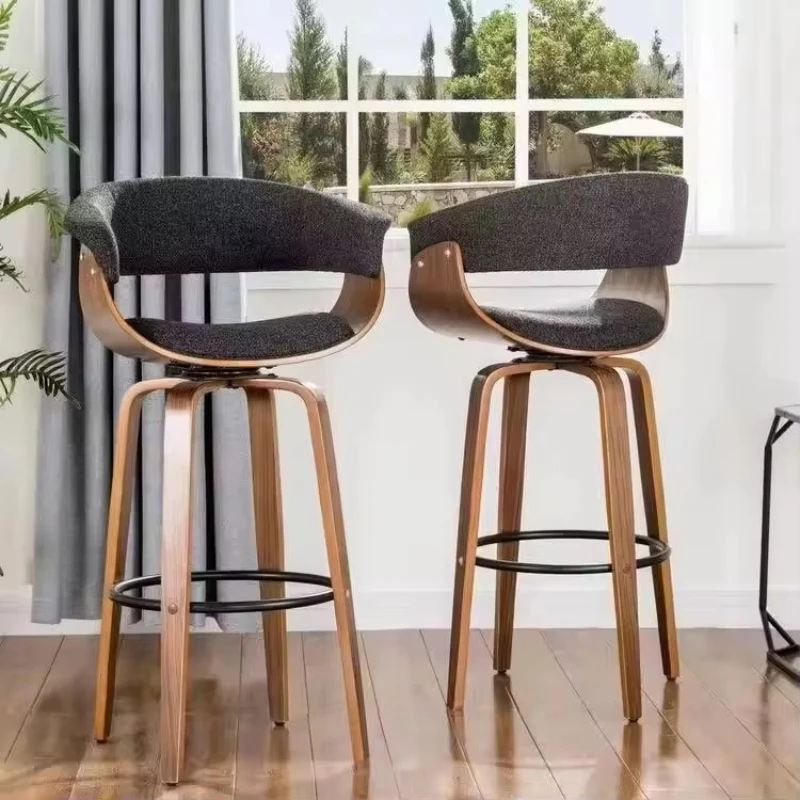 

Modern industrial dining chairs with backrests Stylish and durable wooden stools for kitchens, cafes, dining rooms and living ro