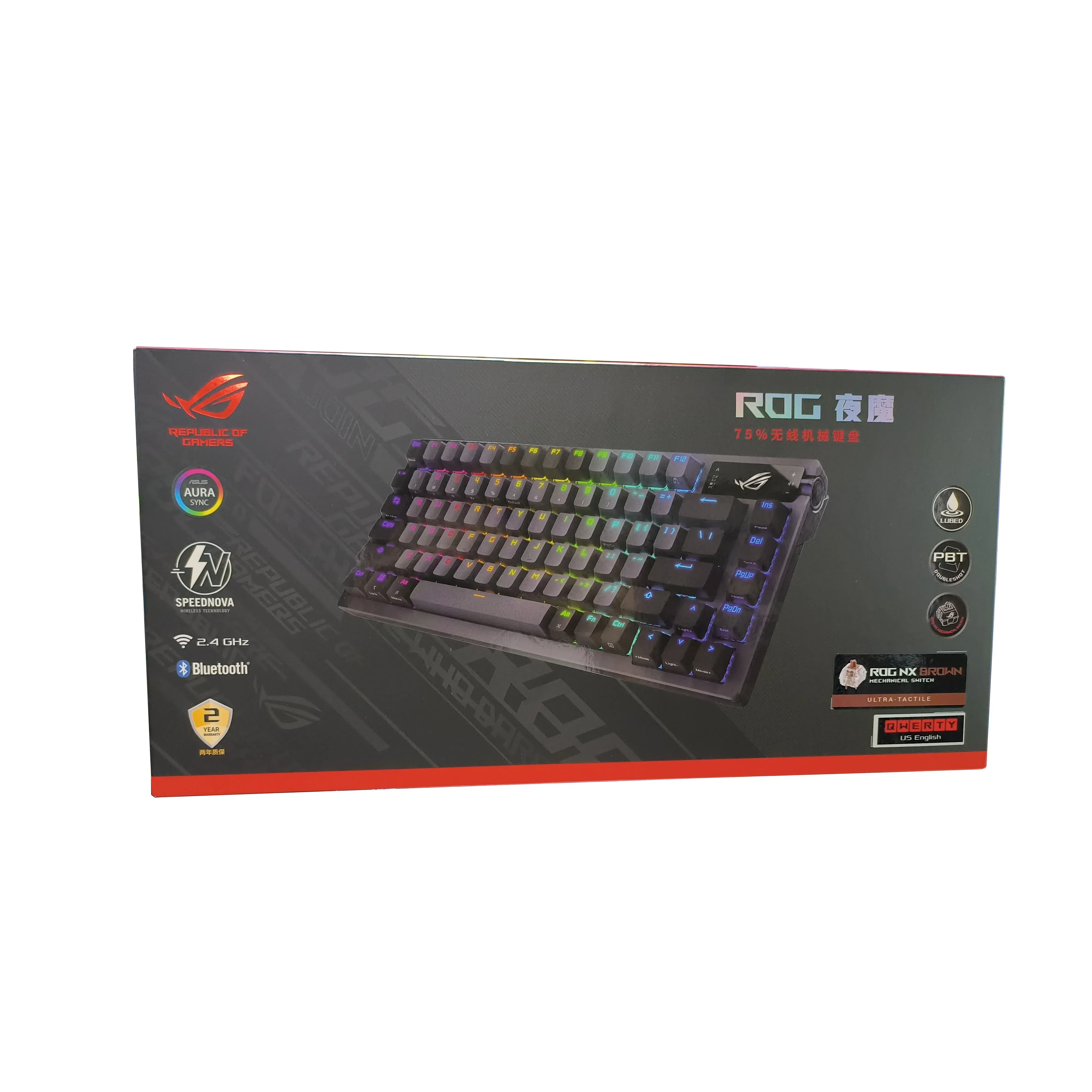

2025Новая игровая клавиатура ROG AZOTH с 87 клавишами, беспроводная клавиатура, механическая игровая RGB-клавиатура
