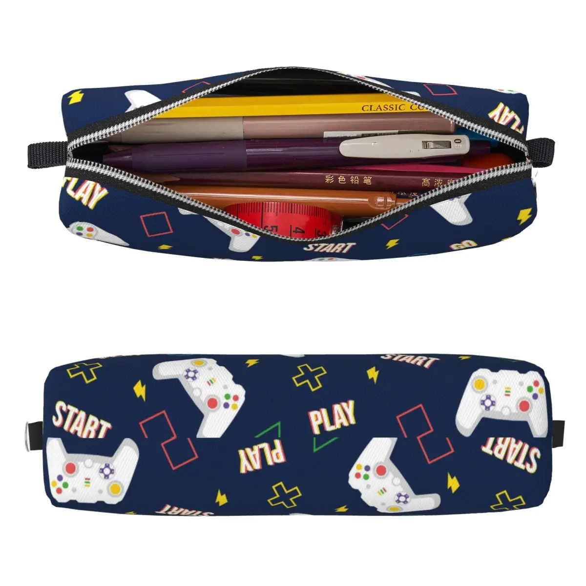Game Controller Pattern Pencil Cases Pencil Box Pen for Girl Boy Big Capacity Bag Students School Zipper Stationery