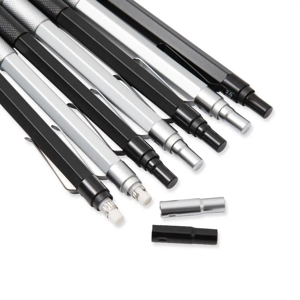 Metal Mechanical Pencil Stationery 0.3/0.5/0.7/0.9/2.0mm Propelling Pencil Low Gravity Movable Pencil Sketch Comics Design