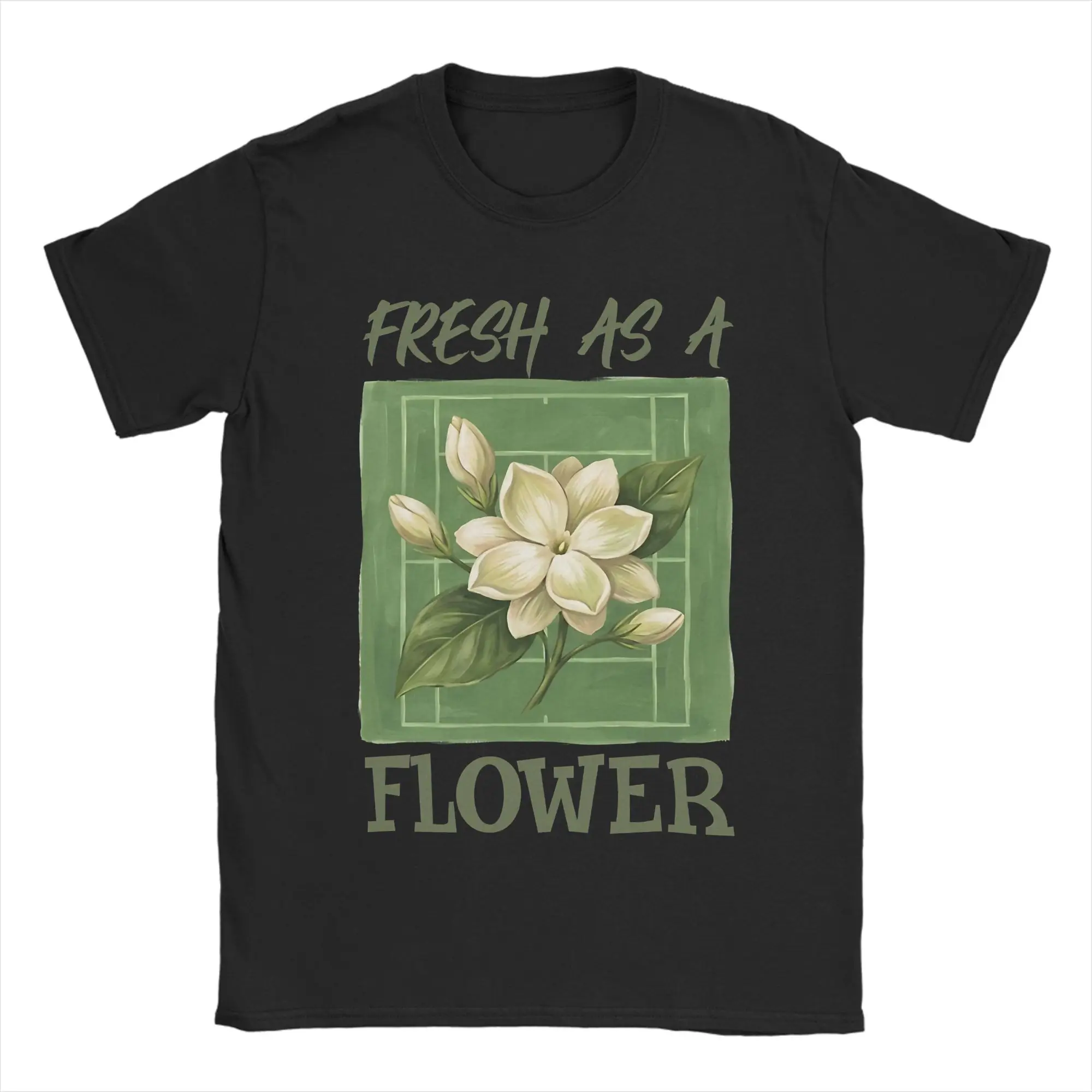 Men T-Shirt Fresh As A Flower Jasmine Filipino Alex Eala T-Shirts Harajuku Summer Tees Vintage Custom DIY 100% Cotton Clothes