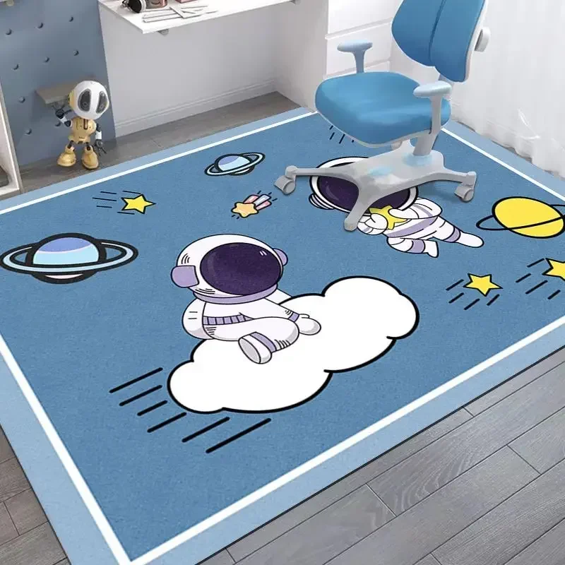 Modern Cartoon Style Carpet Personality Astronaut Pattern Design Non-slip Large Area Mats Living Room Decorative Bedroom Rug