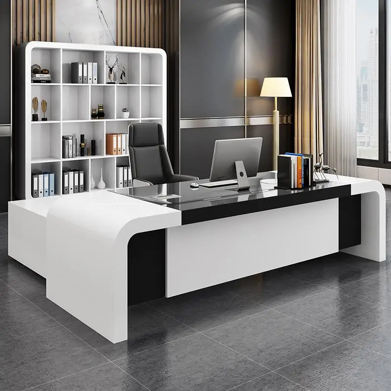 LBZ02 Office Table Furniture escritorio de oficina MDF Office Desk Executive Table Wooden Modern L Shaped Executive desk office