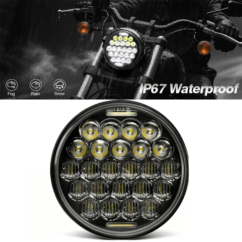 

5,75-дюймовая светодиодная мотоциклетная фара 5 3/4 "светодиодная мотоциклетная фара для Dyna Softail Sportster 883 XL883 FXCW водонепроницаемая фара