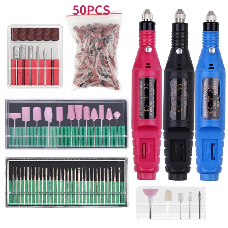 Meetnail-プロの電動ネイルドリルファイル,20000rpm,6ビット,ネイルアクセサリー