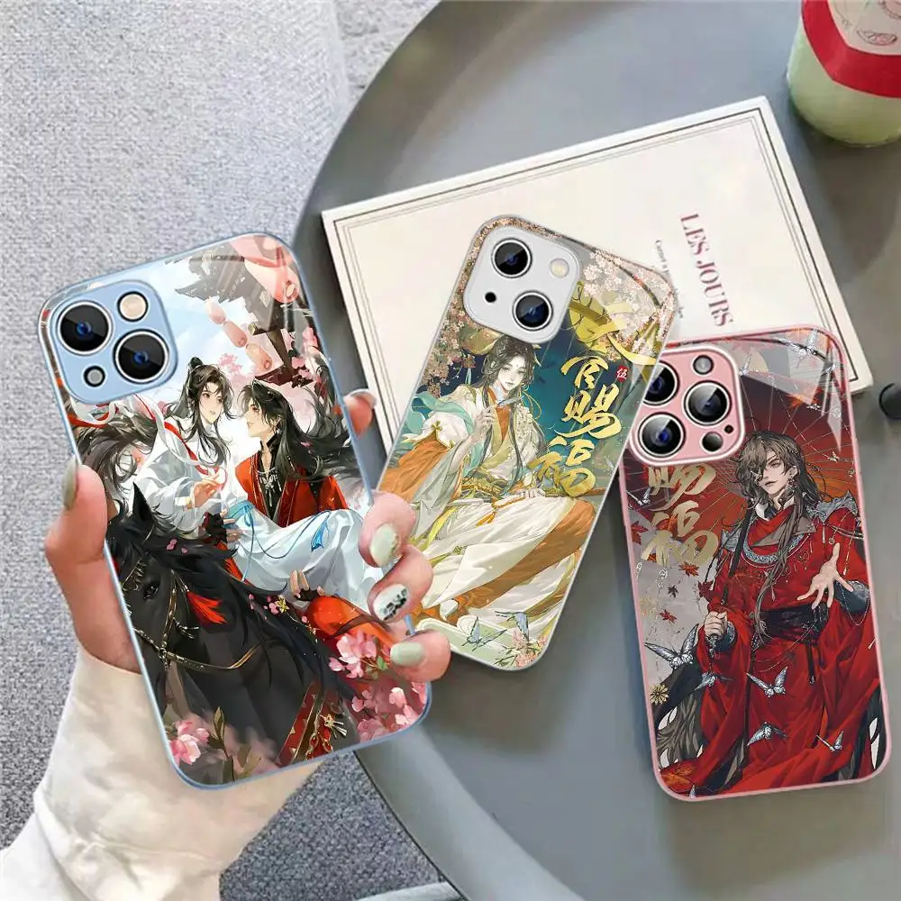 Anime Tian Guan Ci Fu Tempered Glass For Iphone 14 13 12 11 Pro Mini XS MAX 14Plus X XS XR Cover