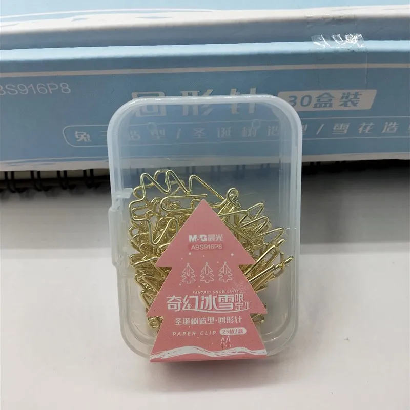 Gold Paperclips Snowflake Paper Clip Rabbit Shape Christmas Tree Paperclip Stationery Cute Paper Clips Decorative Planner Clips