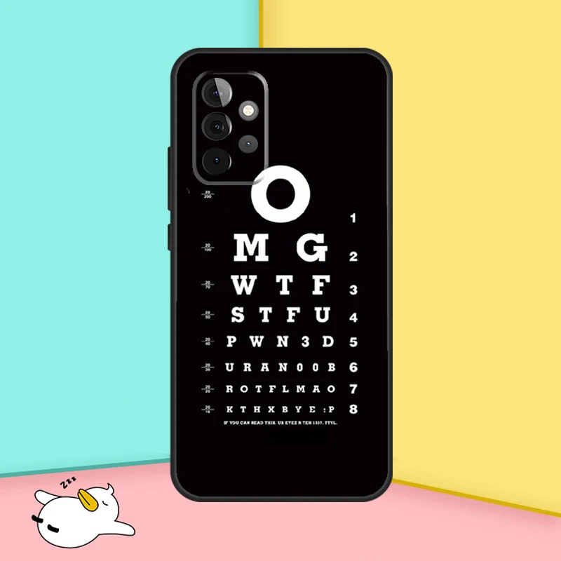 Vision Test Chart Phone Case For Samsung Galaxy A14 A24 A34 A54 A13 A33 A53 A73 A12 A22 A32 A52 A51 A71 A52S