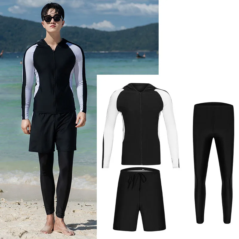 

Men's/Women's 3-5 pieces Long Sleeve Rashuguards Sun Protection Full Body Thin Wetsuit Surf Swim Shirt+Trunks+Leggings