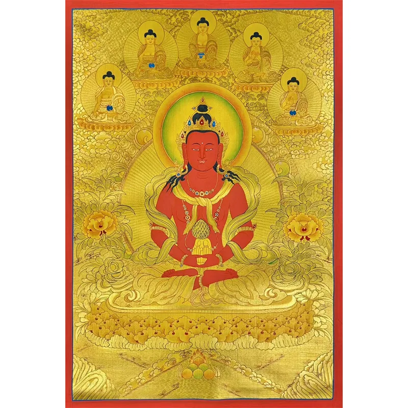 

Hand-painted Buddha statue Thangka Longevity Buddha card is dedicated to hanging paintings and decorative paintings