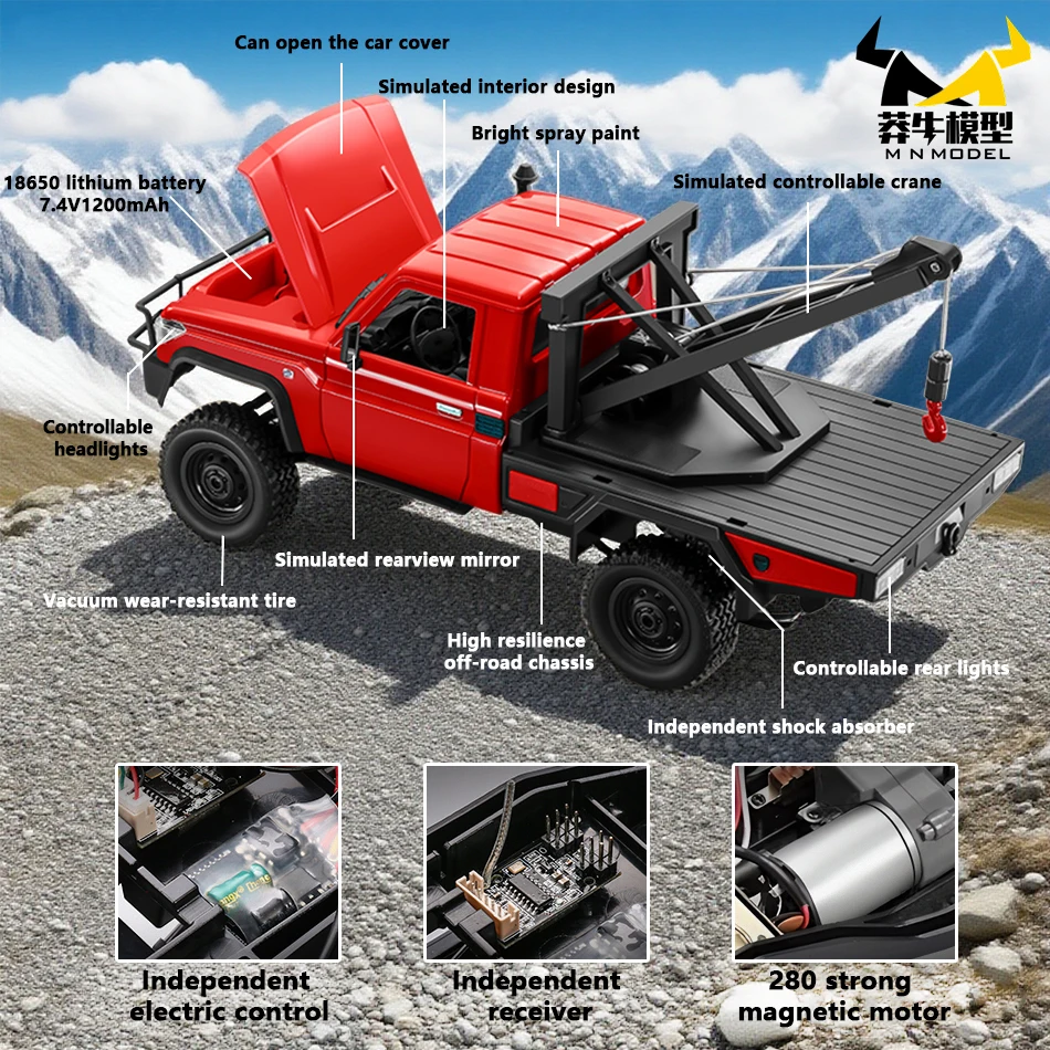 MN نموذج 1:12 4WD RC لودر أطفال بالريموت كنترول الغوص على الطرق الوعرة سيارة تسلق شاحنة رافعة الخوض لاقط روك الزاحف لعبة للكبار هدية