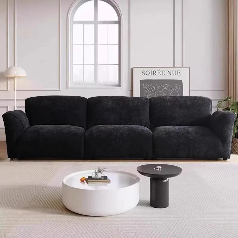 Antique straight row adjustable backrest fabric sofa combination in the living room