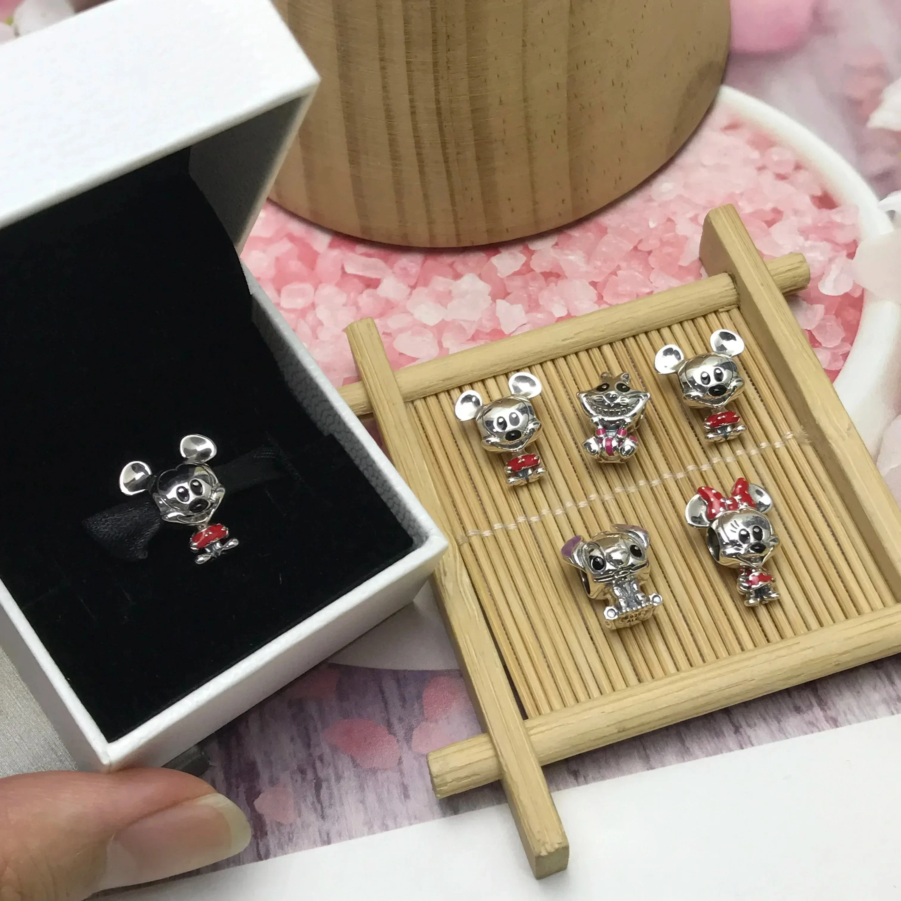 New Disney Original 925 Sterling Silver Princess Joint Charm Beads Suitable for Pandora Bracelet Women DIY Jewelry Gift