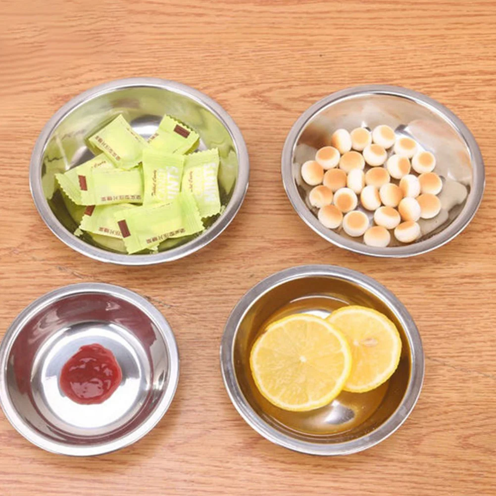 

12 Pcs Stainless Steel Plate Prep Bowls for Cooking Sauce Dipping Cups Condiment Dish Dishes Metal Tableware