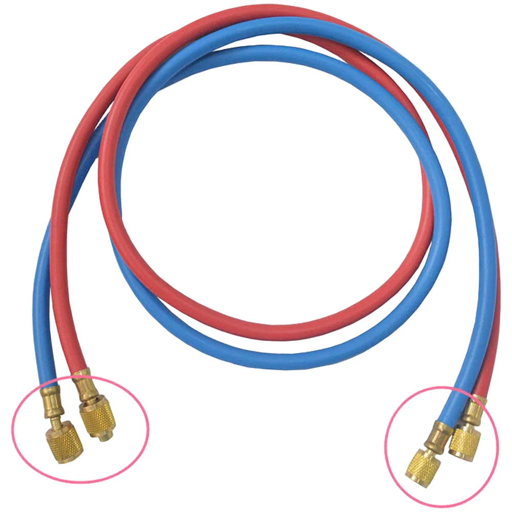 High Pressure Brass Charging Hose 1.4M 80KG Metric Inch AC Cooling Tube For Air Conditioner Refrigerant Line Set Repair Tool