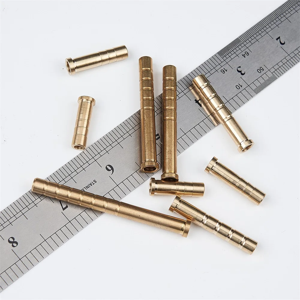 6pcs Copper Seat Arrow Tip Insert Arrow Shaft Linker 37/50/100/150/200 Grains Fit ID 6.2mm Carbon Arrows Shaft Accessories