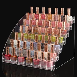 Nail Polish Display Shelf, Transparent Acrylic Nail Art Display Shelf, Multi-layer Trapezoidal Cosmetic Lipstick Storage Shelf,