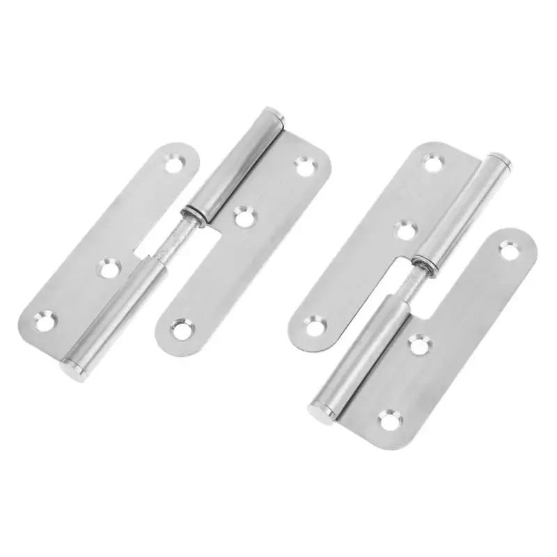 【New】4 Inch Thick Stainless Steel Round Corner Detachable Hinge Bedroom Wardrobe Room Door Fireproof Flat Hinge