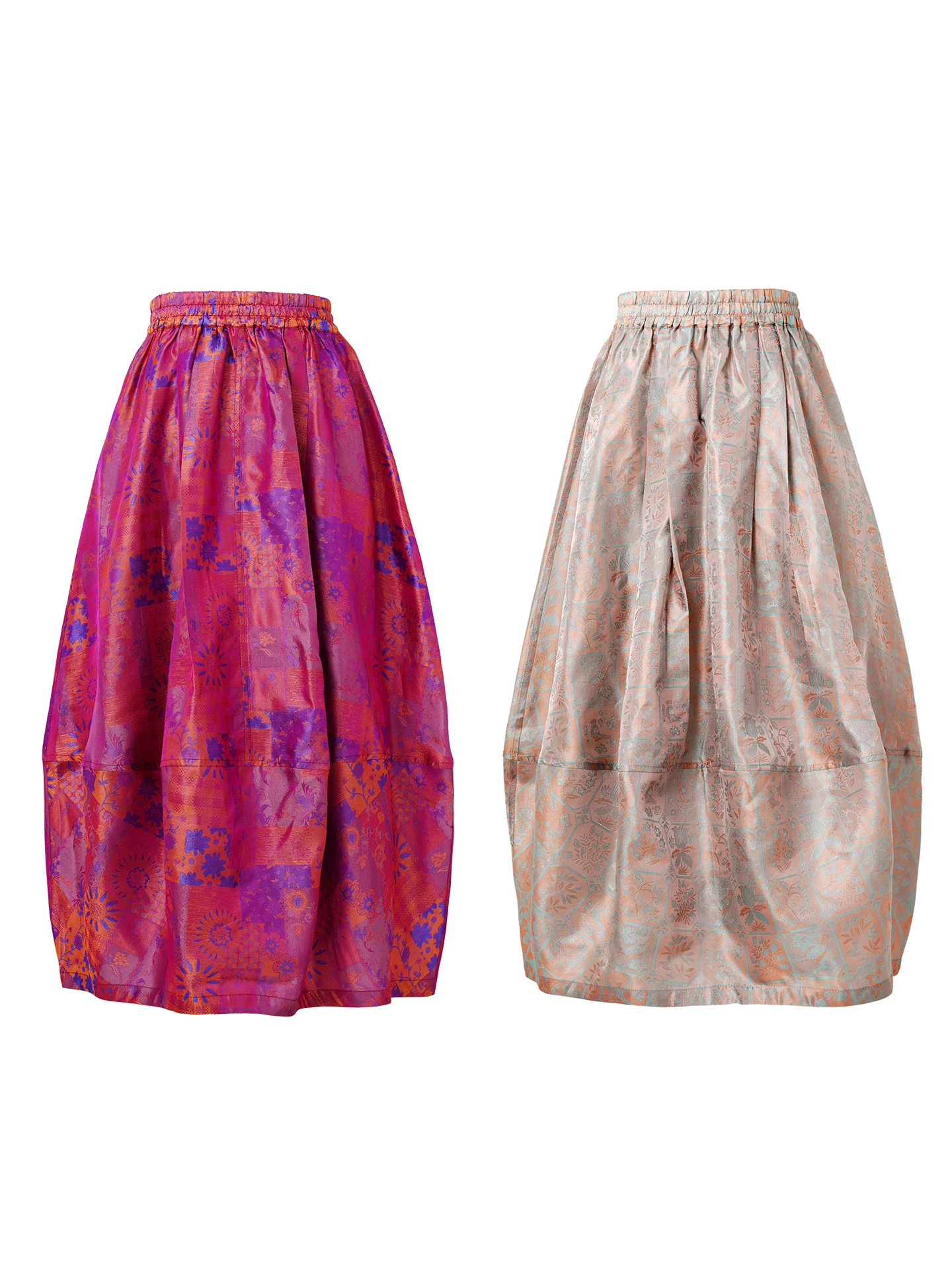 

Простая классическая шелковая юбка-баллон из легкого шелка, универсальная повседневная весенне-летняя юбка для стройности фигуры