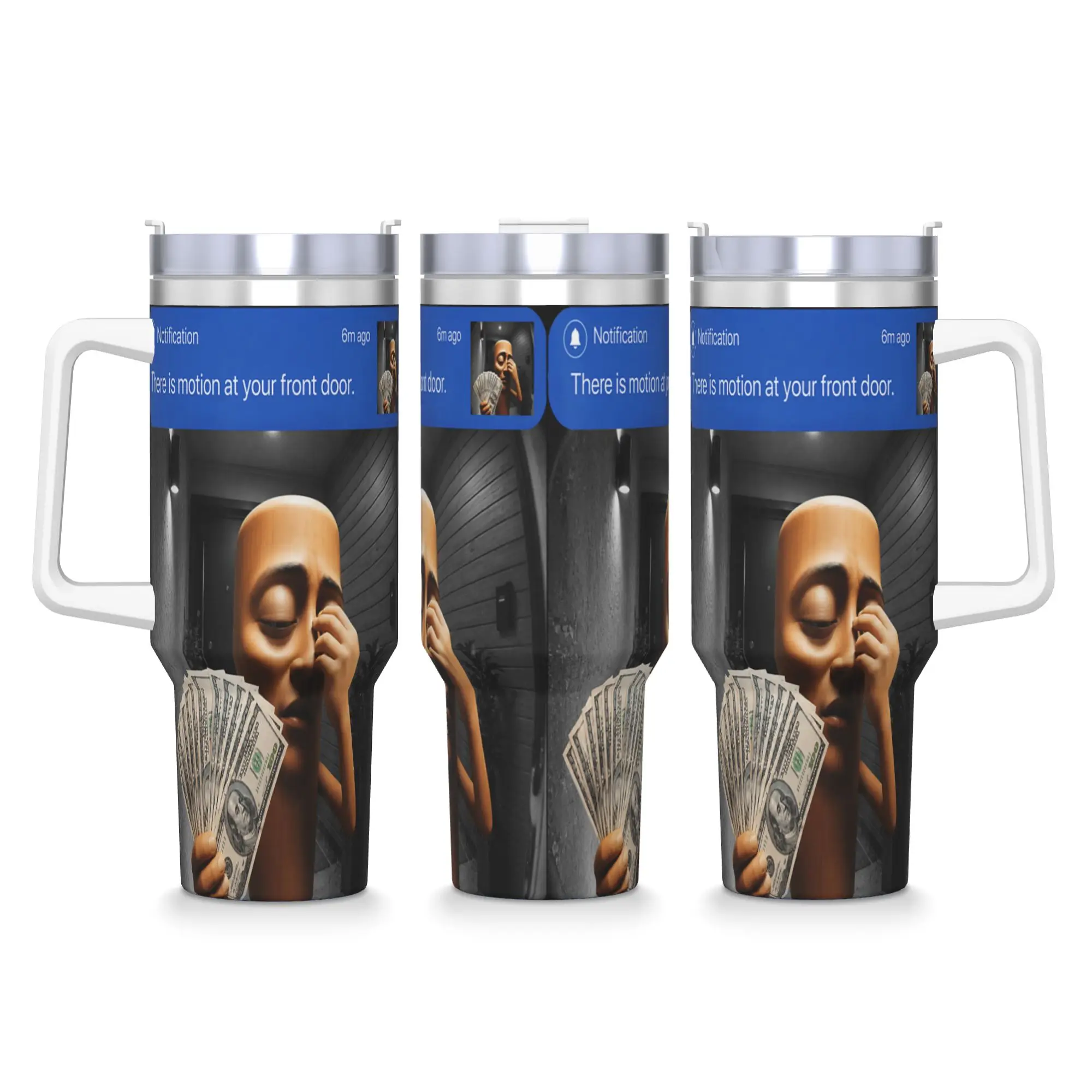 Stainless Steel Tumbler There is Motion at Your Front Tung Tung Tung Sahur Money Mugs Cup With Straws Cold Drink Water Bottle