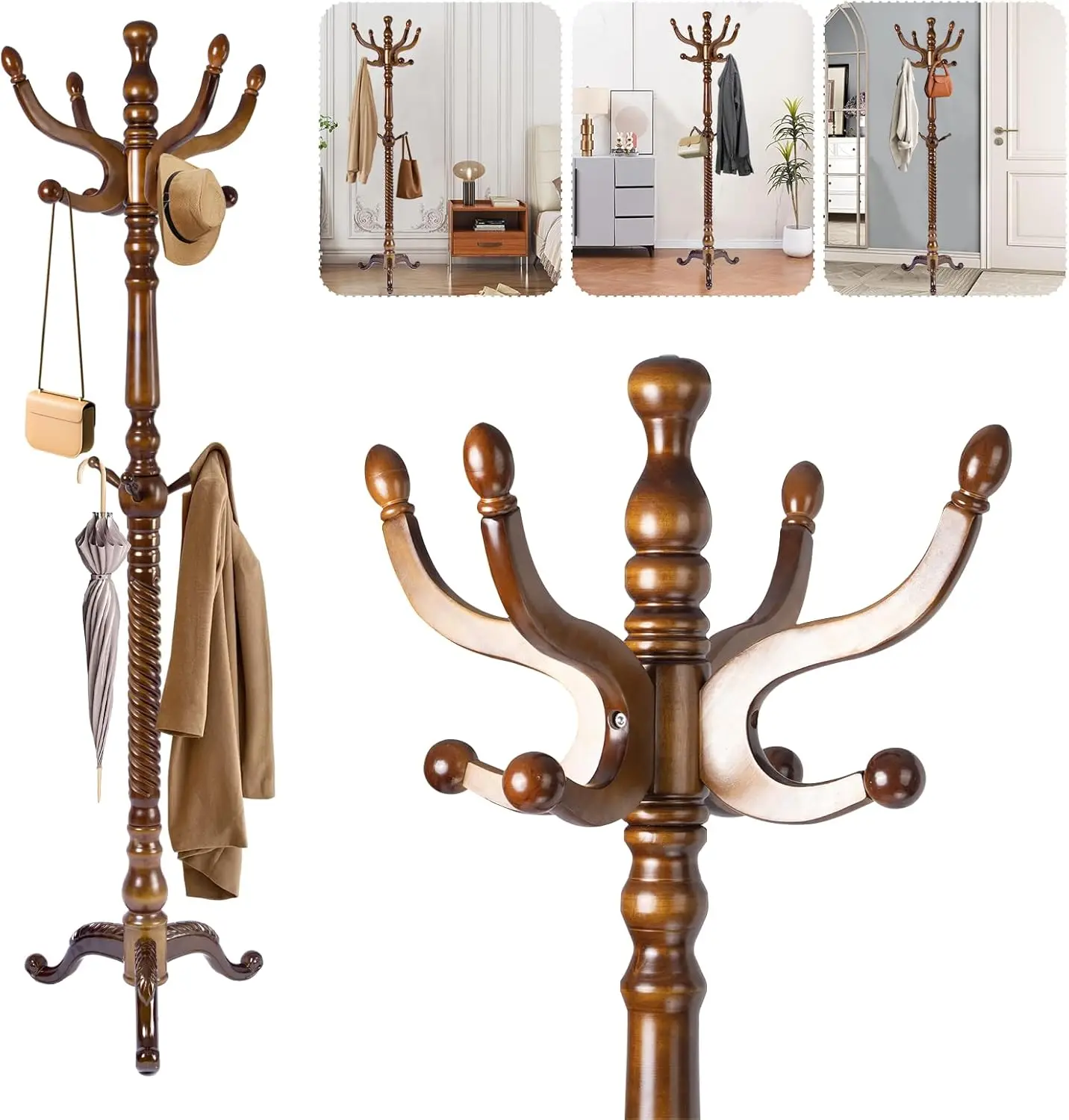 Solid Wood Coat Rack – 70